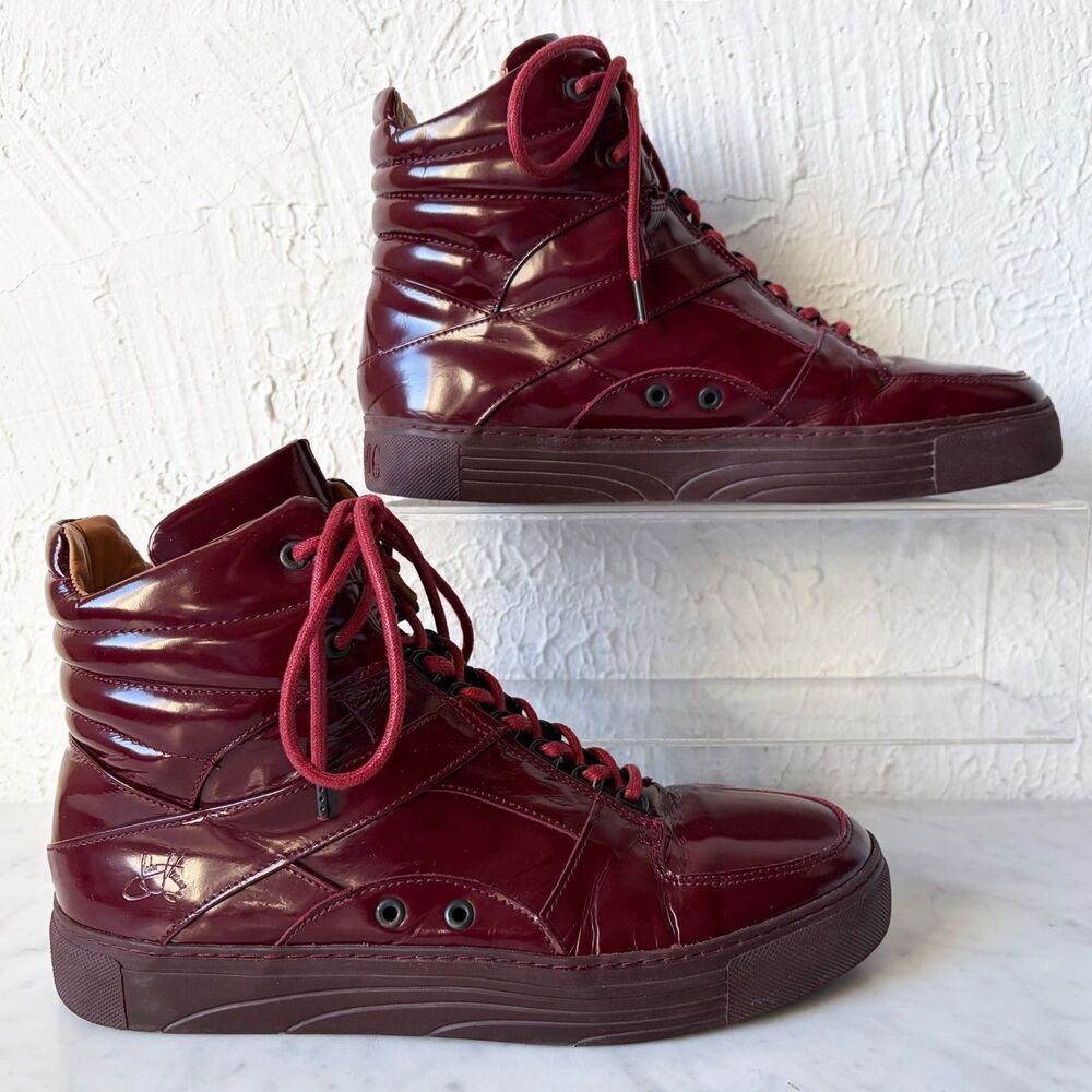 John Fluevog LoPro Quest Sneaker Women's 11 Wine Patent Leather Lace-Up